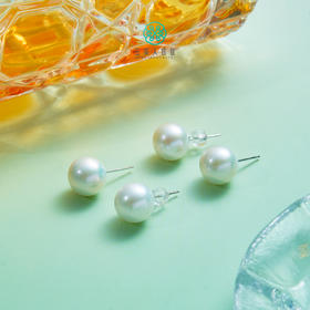 Ds925珍珠耳钉-淡水有核珍珠耳钉10mm-11mm
