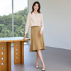IWY/气质米杏色长袖衬衫套裙女正式场合接待职业装衬衣半裙套装24B591+25S789 商品缩略图0
