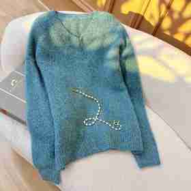 S·Y·C【轨迹】羊绒 羊毛V领气质舒适休闲百搭套头上衣女