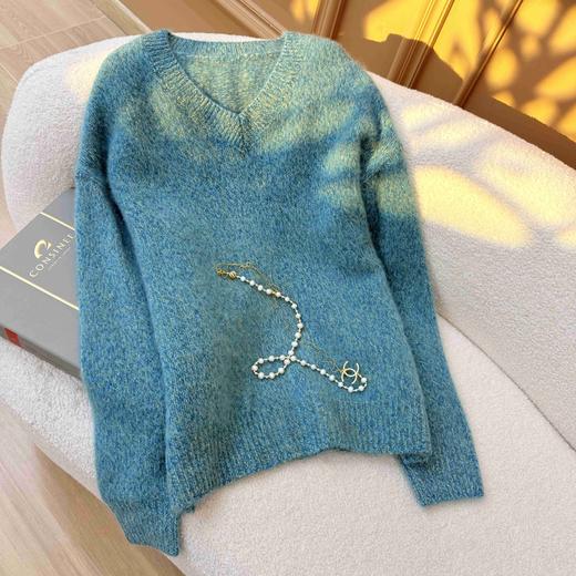 S·Y·C【轨迹】羊绒 羊毛V领气质舒适休闲百搭套头上衣女 商品图0