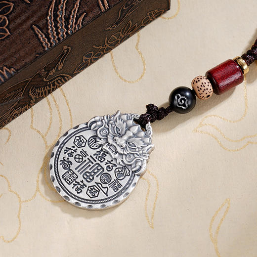 子佩集S999银【龙腾福跃】钥匙扣【HSYSK007】纯银小摆件吉言2507 商品图5