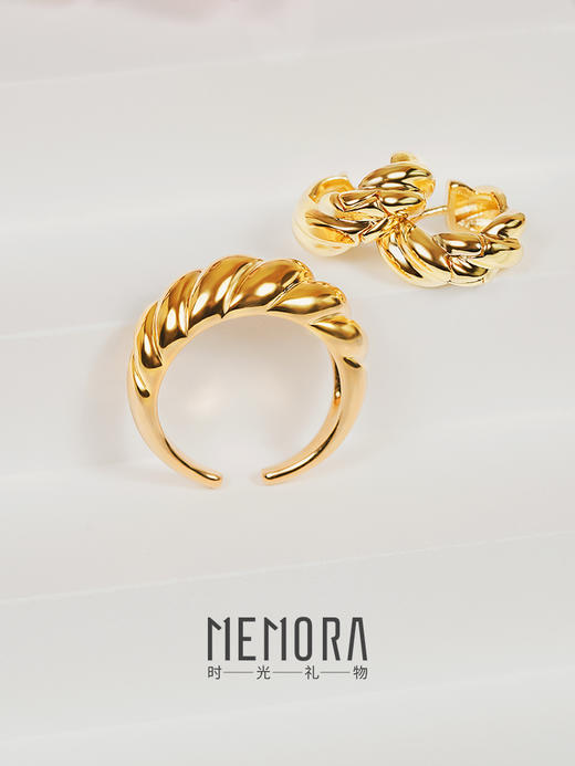 【任选3件599元】「焦糖可颂」牛角包戒指 S925银戒指时尚ins风手饰MEMORA诗普琳YRE00101（线上专供） 商品图13