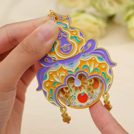 连年有余 福蝶如意 福禄双全金属钥匙扣 商品图3