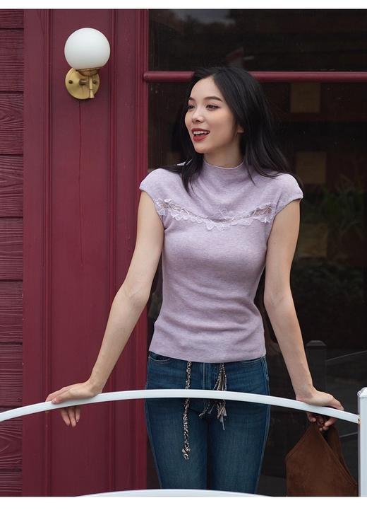 【门店同款】ENJOY秋季“谧色花颂”绮梦拼蕾丝针织 164246429 商品图0