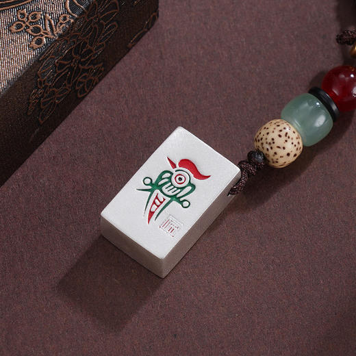 子佩集S999银【发财幺鸡】钥匙扣【ZXFYSK001】纯银麻将原创作品吉言把把胡2507 商品图1