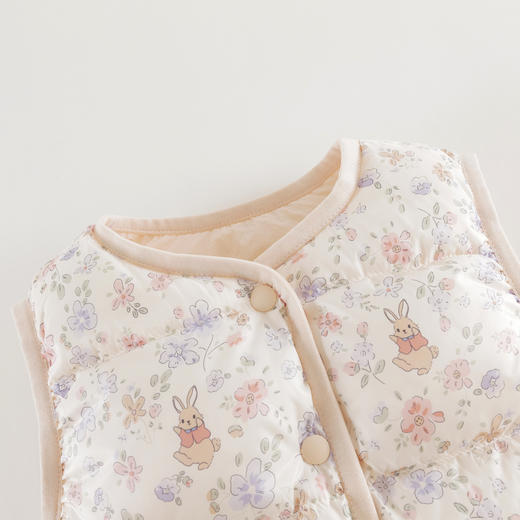 [校服神器]马克珍妮女童田园小兔双面穿轻羽绒马甲秋冬新款551705 商品图3