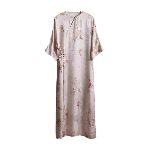 丁摩 真丝连衣裙提花新中式连衣裙桑蚕丝中国风改良旗袍长裙子5ZF-39269 商品图4