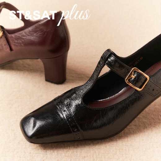 星期六精致布洛克镂空粗跟玛丽珍SSD3111062 商品图5