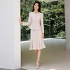 IWY/秋季气质米色鱼尾裙西装半裙女小香风正式场合长袖职业裙两件套J25C201+J25S202 商品缩略图8