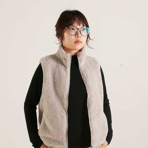  秋冬季休闲保暖外穿内搭加厚长毛绒马甲夹克 商品图2