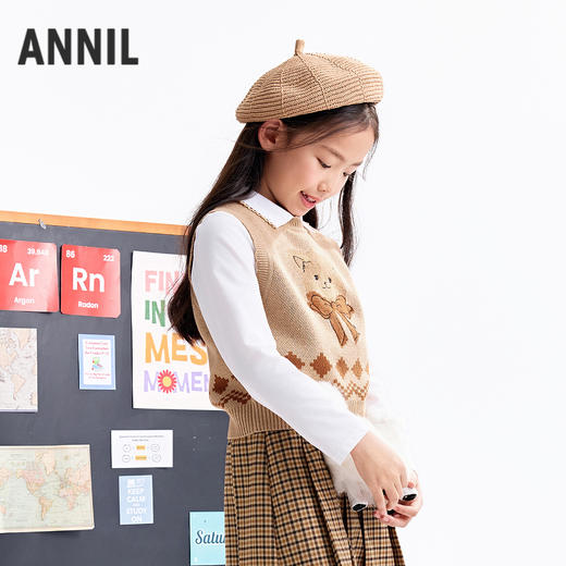 【实体店同款】女童针织背心秋季新款安奈儿童装AG532129 商品图2