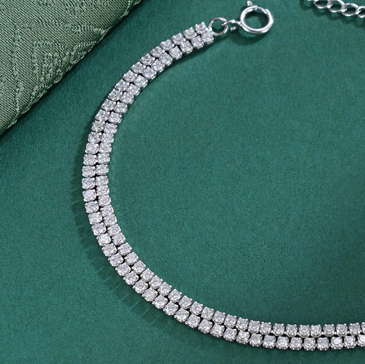 子佩集S925银【清辉静扬】手链【SL070533】纯银时尚双排锆石2507 商品图9