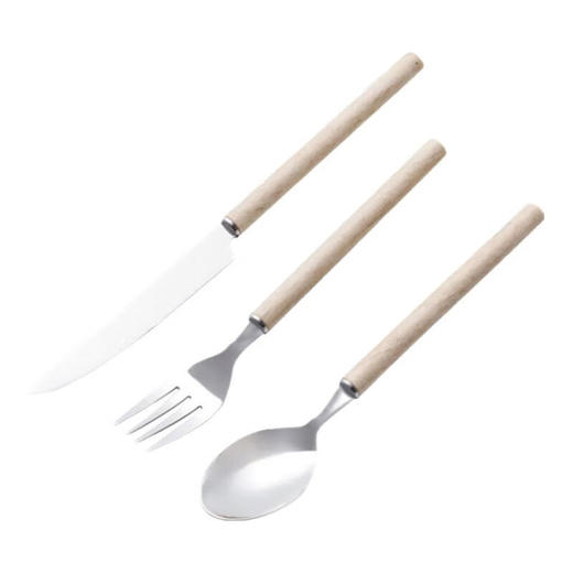  厨房餐具不锈钢勺叉餐刀套装 木纹 WD01 PR 商品图2
