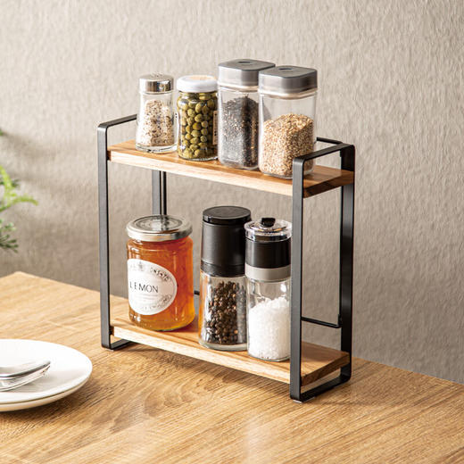 多层置物架多功能厨房家用可折叠相思木调料架 商品图2