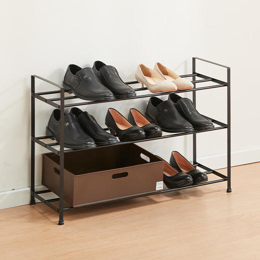  学生宿舍门口家用多层室内耐用简易鞋架 3层 BK 商品图2