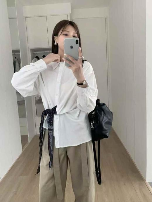 极简拼接丝巾下摆衬衫纪念日百货门店同款164551159 商品图1