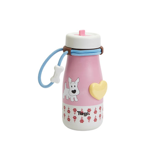 Tagi爱心小狗散步吸管杯 620ml 怦怦爱心机灵大容量保温杯不锈钢吸管杯 商品图0