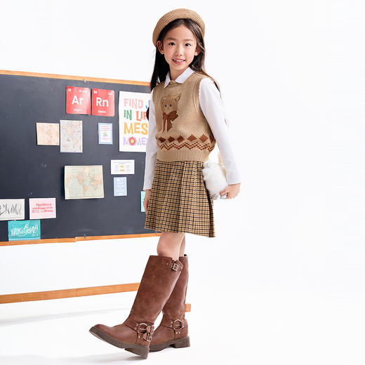 【实体店同款】女童针织背心秋季新款安奈儿童装AG532129 商品图3