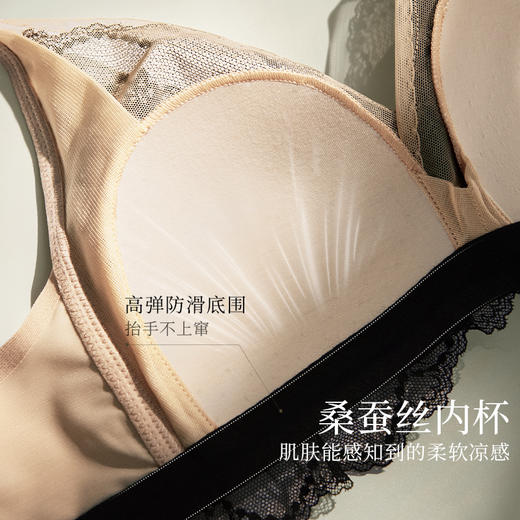 夏娃的诱惑无钢圈薄款内衣女法式蕾丝三角杯透气上托文胸罩 商品图3