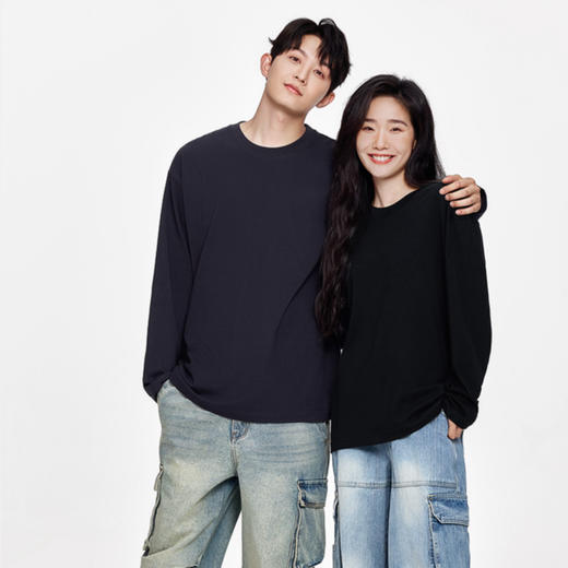 【89元/2件，单拍不发】高品质纯棉长袖T | 230g重磅纯棉，男女同款多色任选！ 商品图1