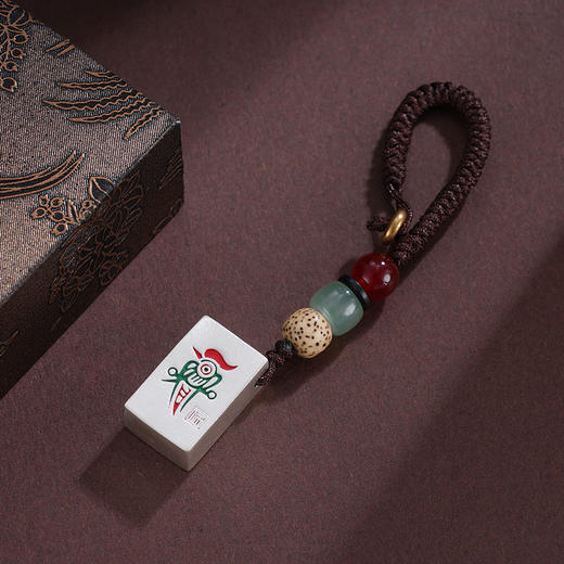 子佩集S999银【发财幺鸡】钥匙扣【ZXFYSK001】纯银麻将原创作品吉言把把胡2507 商品图2