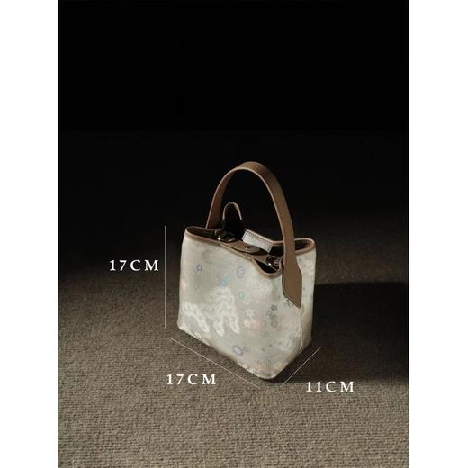 丁摩 宋锦手提包新中式国风旗袍包水桶包牛皮包单肩手提斜挎包5ZF-2127 商品图3