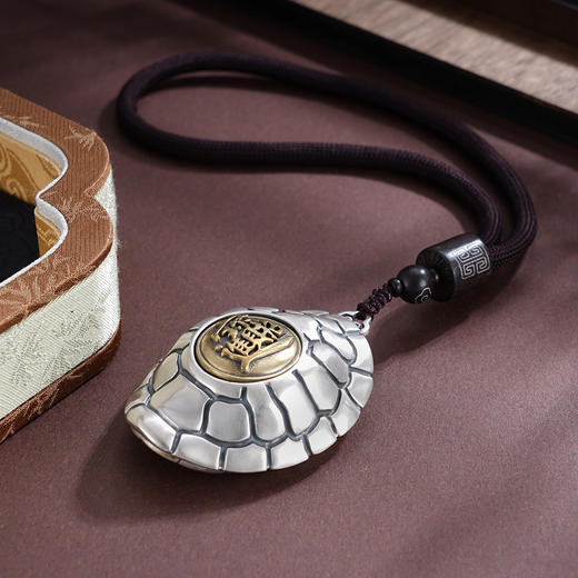 子佩集S999银【富甲寰宇】手把件【JJYS009】纯银大号龟原创作品招财进宝可转动吉言2507 商品图4