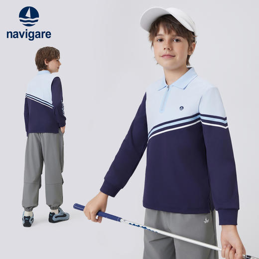 【纳维凯尔】【120-165】意大利小帆船男童春秋长袖POLO衫 商品图4