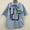 ZC翻领涂鸦大字母短袖衬衫50504（蓝）夏季252011300321 商品缩略图0