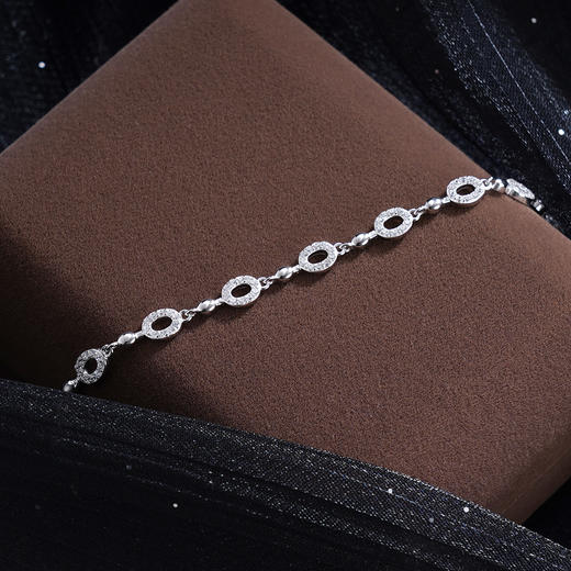 子佩集S925银【倩影凌波】手链【SL070490】纯银时尚椭圆圈锆石2507 商品图7