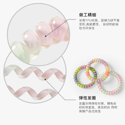 EverThames电话线发圈欧若风时尚发绳女高级感发饰扎头发头绳 商品图2