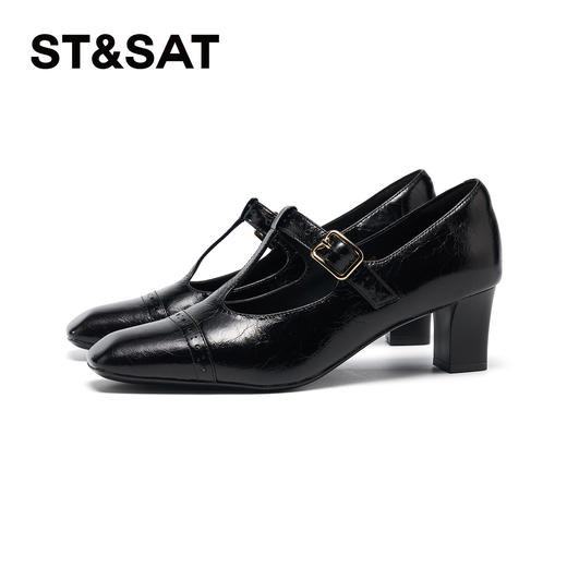 星期六精致布洛克镂空粗跟玛丽珍SSD3111062 商品图6