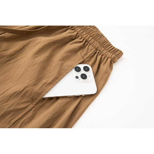 百媚生 天丝阔腿裤女初秋薄款慵懒风宽松显瘦松紧腰抽绳直筒山本裤WS-5230 商品图4