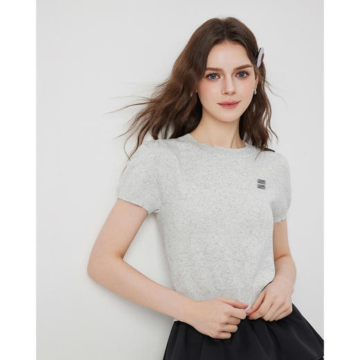 IEF/爱依服2025 春季 时尚学院风减龄设计感显瘦甜美毛织上衣B37939 商品图2