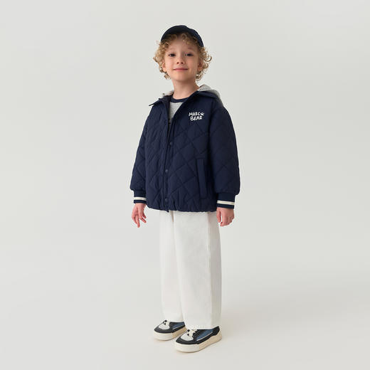 【无氟防泼水】马克珍妮男童时尚可拆连帽夹棉外套秋冬新款551359 商品图2