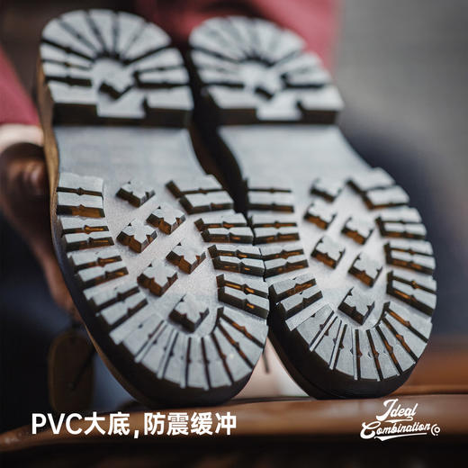 马登新款德比鞋夏季男士休闲软底皮鞋厚底增高大头棕色复古工装鞋 商品图3