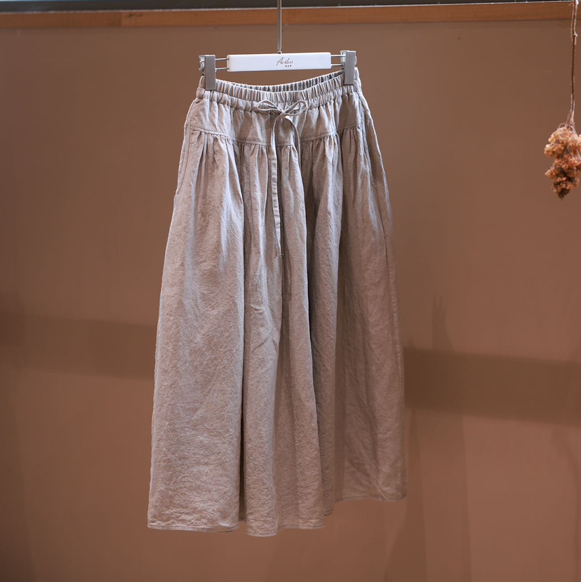 黄阿福 雨露亚麻半裙