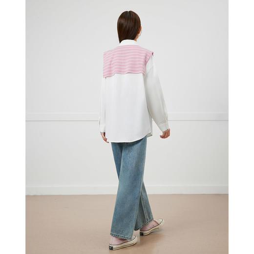 IEF/爱依服2025 春季 时尚学院风休闲百搭减龄设计感披肩中衬衫N37764 商品图4