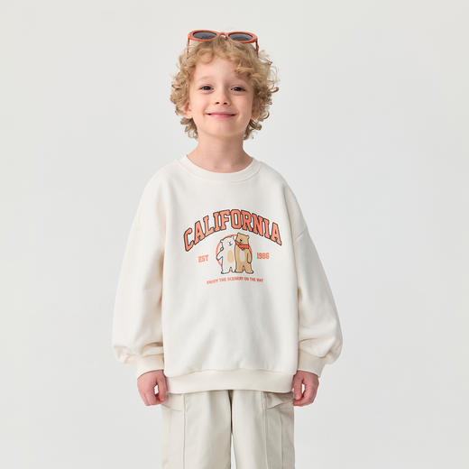 马克珍妮男童字母小熊软糯卫衣2025年秋装新款551132 商品图1