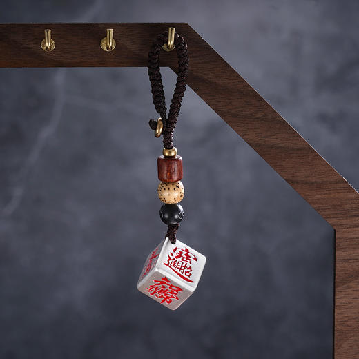 子佩集S999银【福骰兆喜】钥匙扣【ZXFYSK002】纯银骰子原创作品吉言2507 商品图8