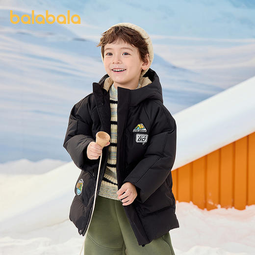 巴拉巴拉童装儿童羽绒服男童冬装加厚保暖外套连帽上衣小童户外潮 商品图0
