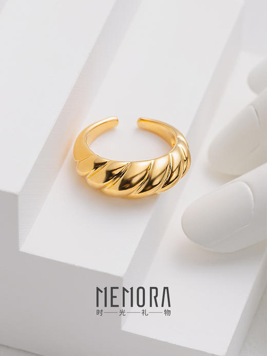 【任选3件599元】「焦糖可颂」牛角包戒指 S925银戒指时尚ins风手饰MEMORA诗普琳YRE00101（线上专供） 商品图10