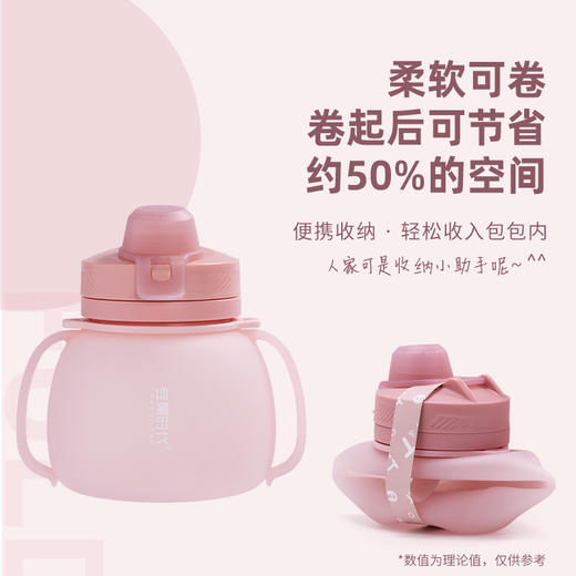 奶嘴硅胶 折叠大肚水杯【600ml赠肩带绳，1.2L和2L赠手提绳】 商品图4