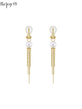 【天猫同款】珠帘耳扣款-18K金Akoya珍珠耳夹 7-7.5mm