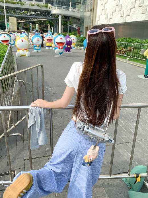 <曾小咸推荐>现货秒杀！卖完不补 ！微信打折价！蓝色条纹休闲裤束脚裤 日常179.99 立减80 秒杀99.99！ 商品图8