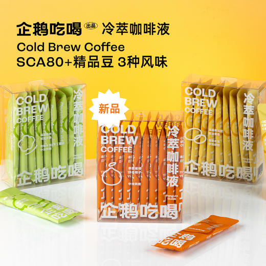 企鹅吃喝|冷萃咖啡液2盒装3盒装 330ml/盒 蜜橘柚子 耶加雪菲 六窨茉莉（10包*33ml）*需冷藏保存 商品图0