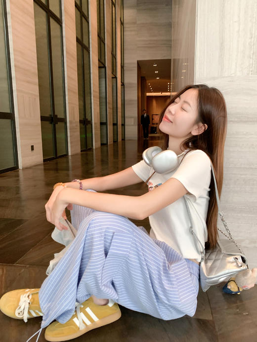 <曾小咸推荐>现货秒杀！卖完不补 ！微信打折价！蓝色条纹休闲裤束脚裤 日常179.99 立减80 秒杀99.99！ 商品图7