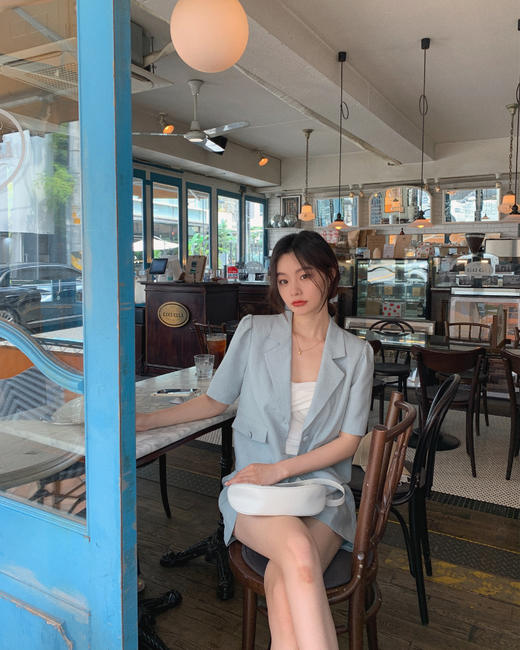 【金蘑菇菇 清谭洞小西装】通勤刚需利落小巧版型夏日薄西装套装 商品图1