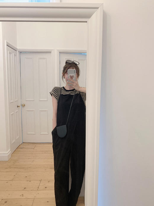 金蘑菇菇 Marylenone周末的慢节奏 黑色背带裤 商品图3