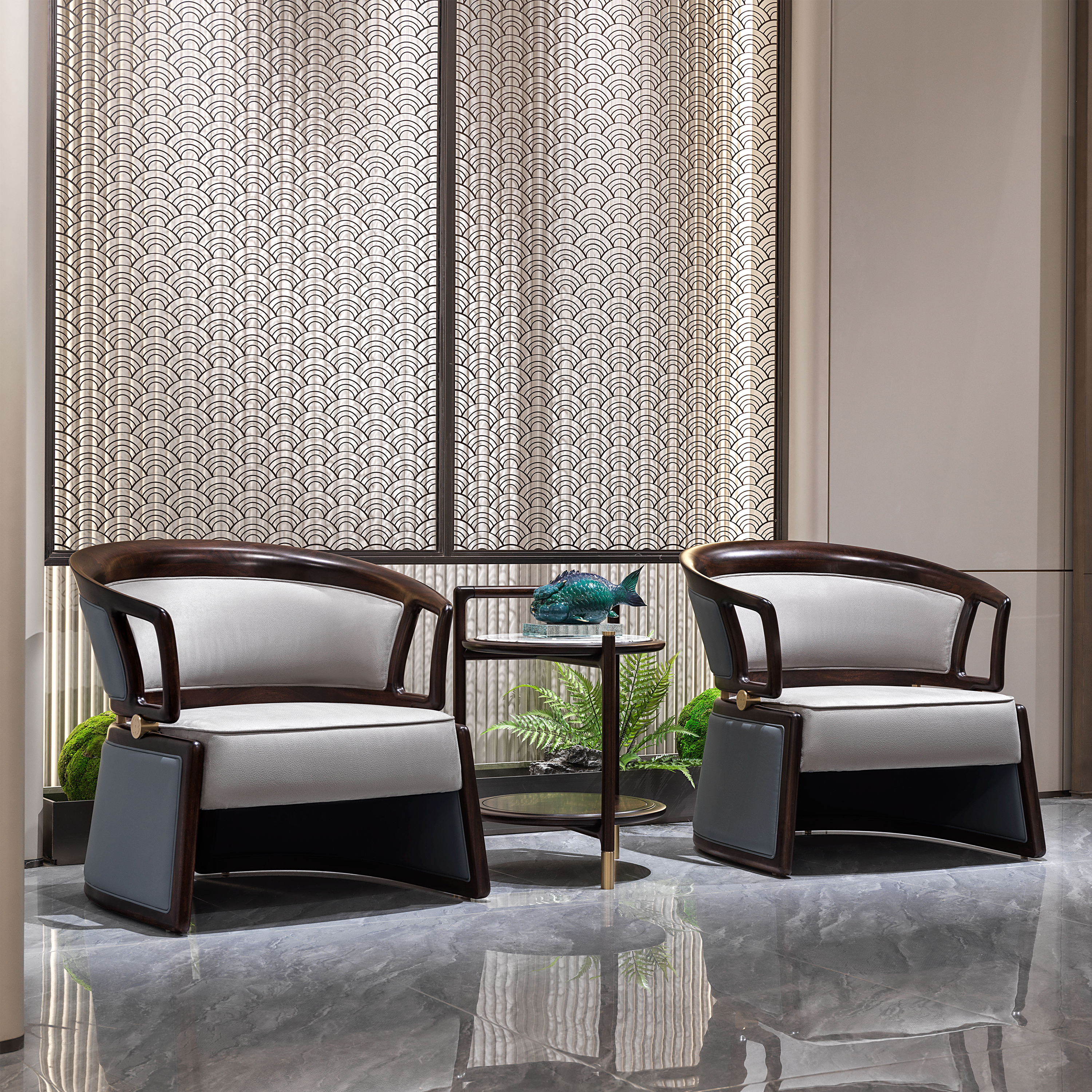 【新中式-休闲椅KD-Y-T5410】黑檀/客厅/卧房/书房/休闲沙发/休闲椅